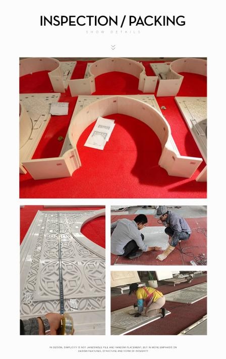 White Sivec Exotic style pattern 3D carved wall