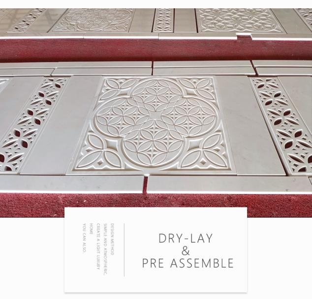 White Sivec Exotic style pattern 3D carved wall