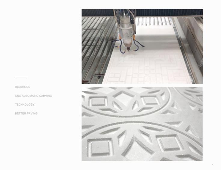 White Sivec Exotic style pattern 3D carved wall