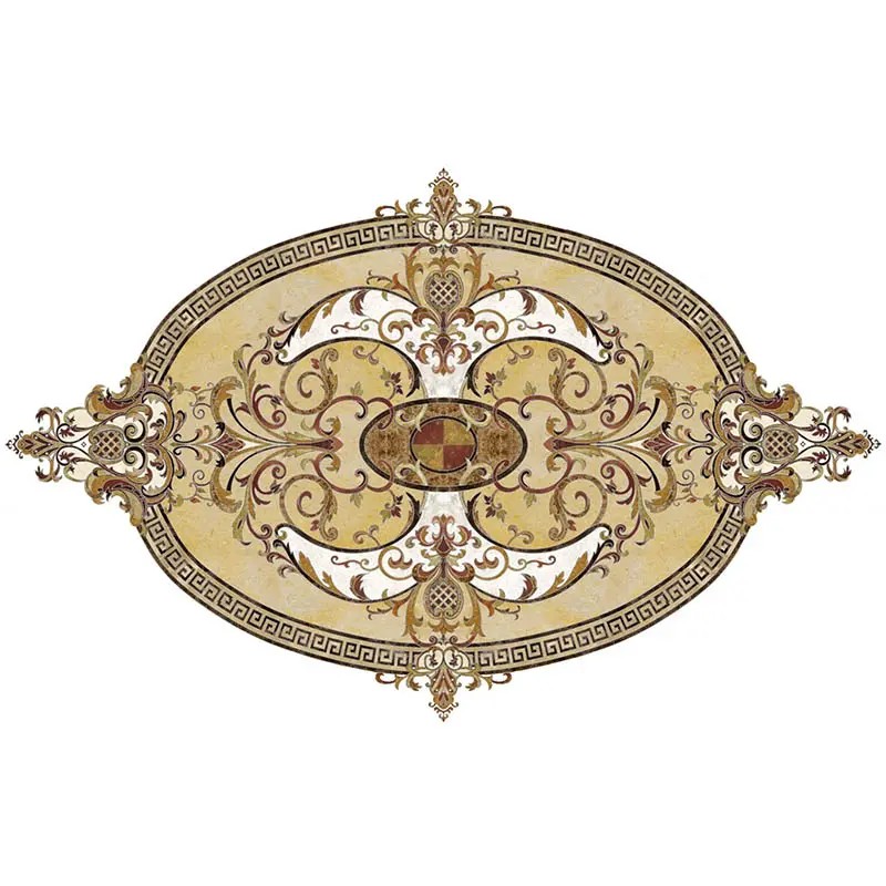 Round Marble Water-jet Inlay