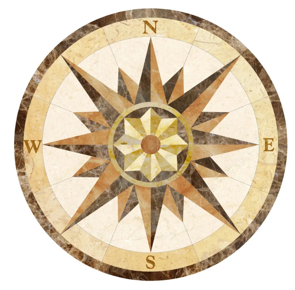Round Marble Water-jet Inlay