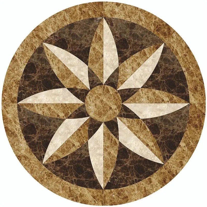 Round Marble Water-jet Inlay