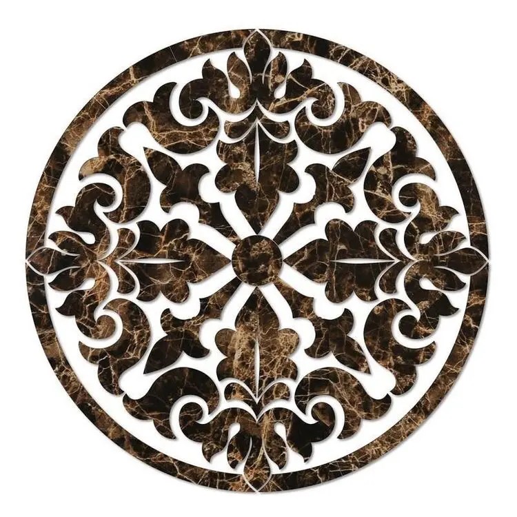 Round Marble Water-jet Inlay