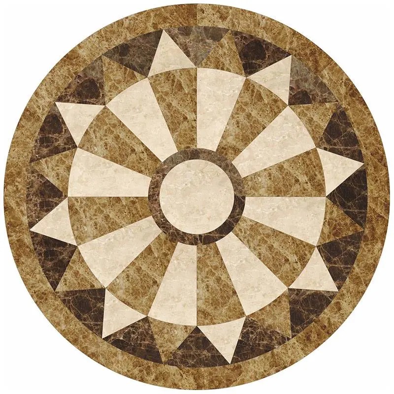 Round Marble Water-jet Inlay