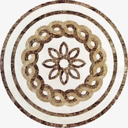 Round Marble Water-jet Inlay