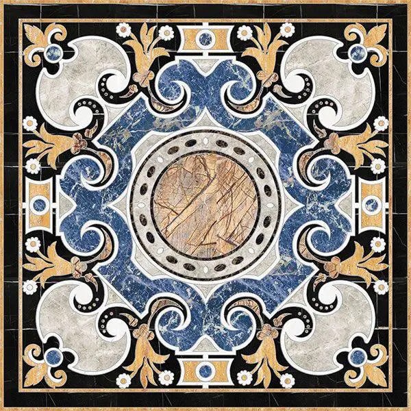 Square Marble Water-jet Inlay