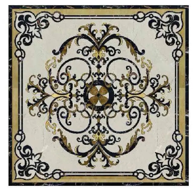 Square Marble Water-jet Inlay