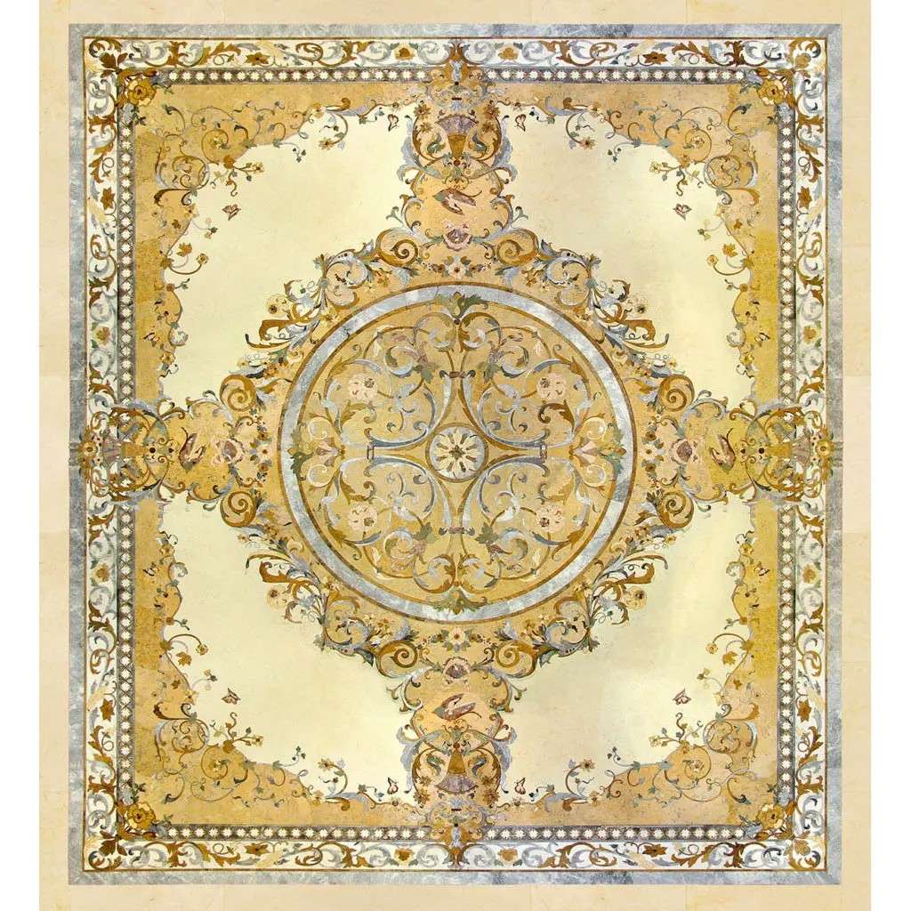 Square Marble Water-jet Inlay