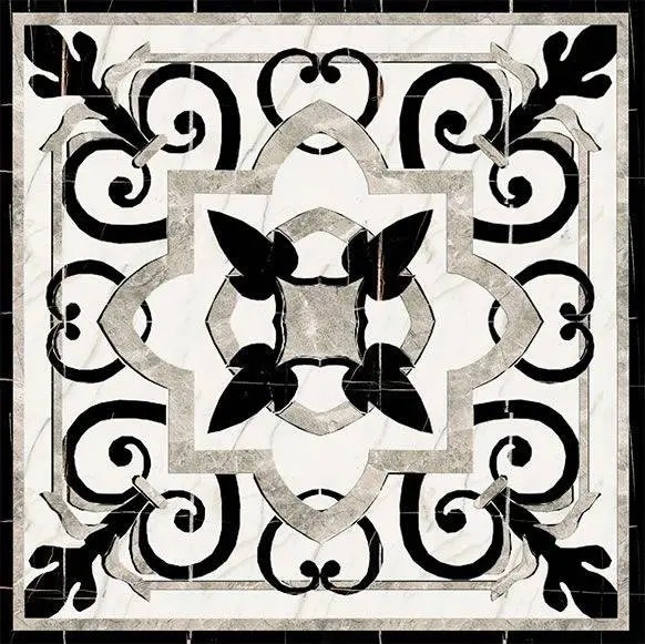 Square Marble Water-jet Inlay