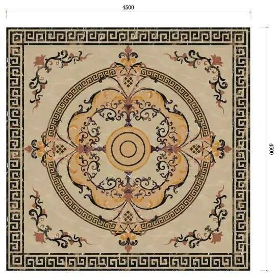 Square Marble Water-jet Inlay