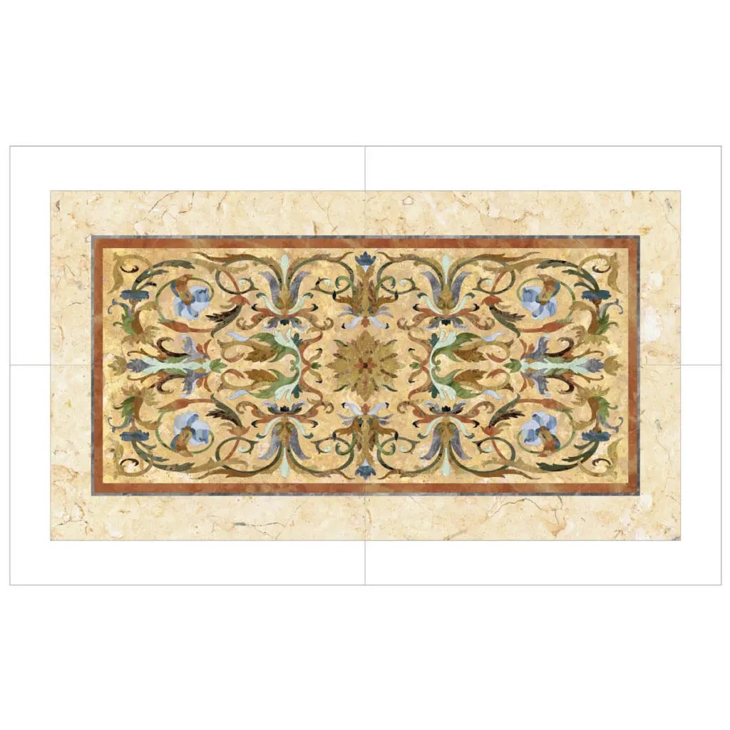 Rectangle Marble Water-jet Inlay