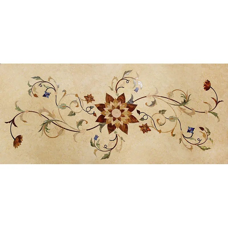Rectangle Marble Water-jet Inlay