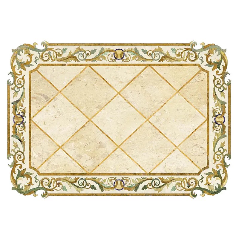 Rectangle Marble Water-jet Inlay