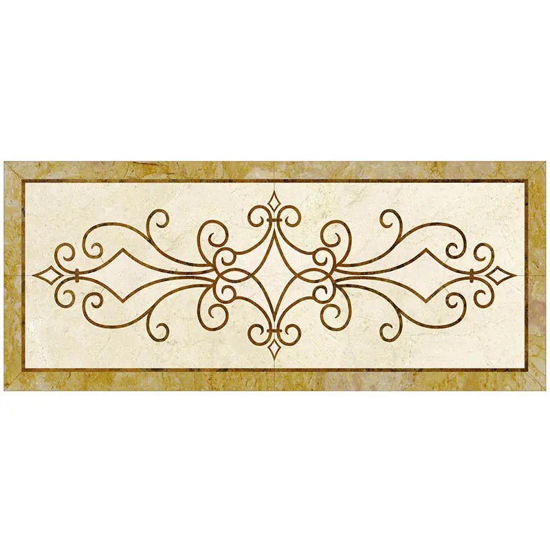 Rectangle Marble Water-jet Inlay