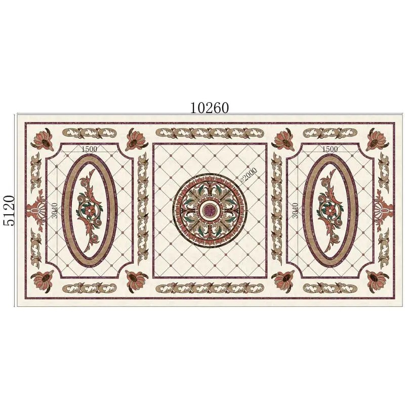 Rectangle Marble Water-jet Inlay
