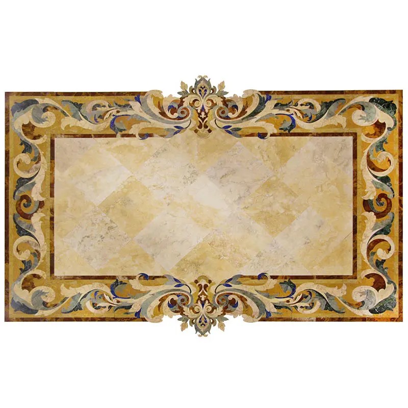 Rectangle Marble Water-jet Inlay