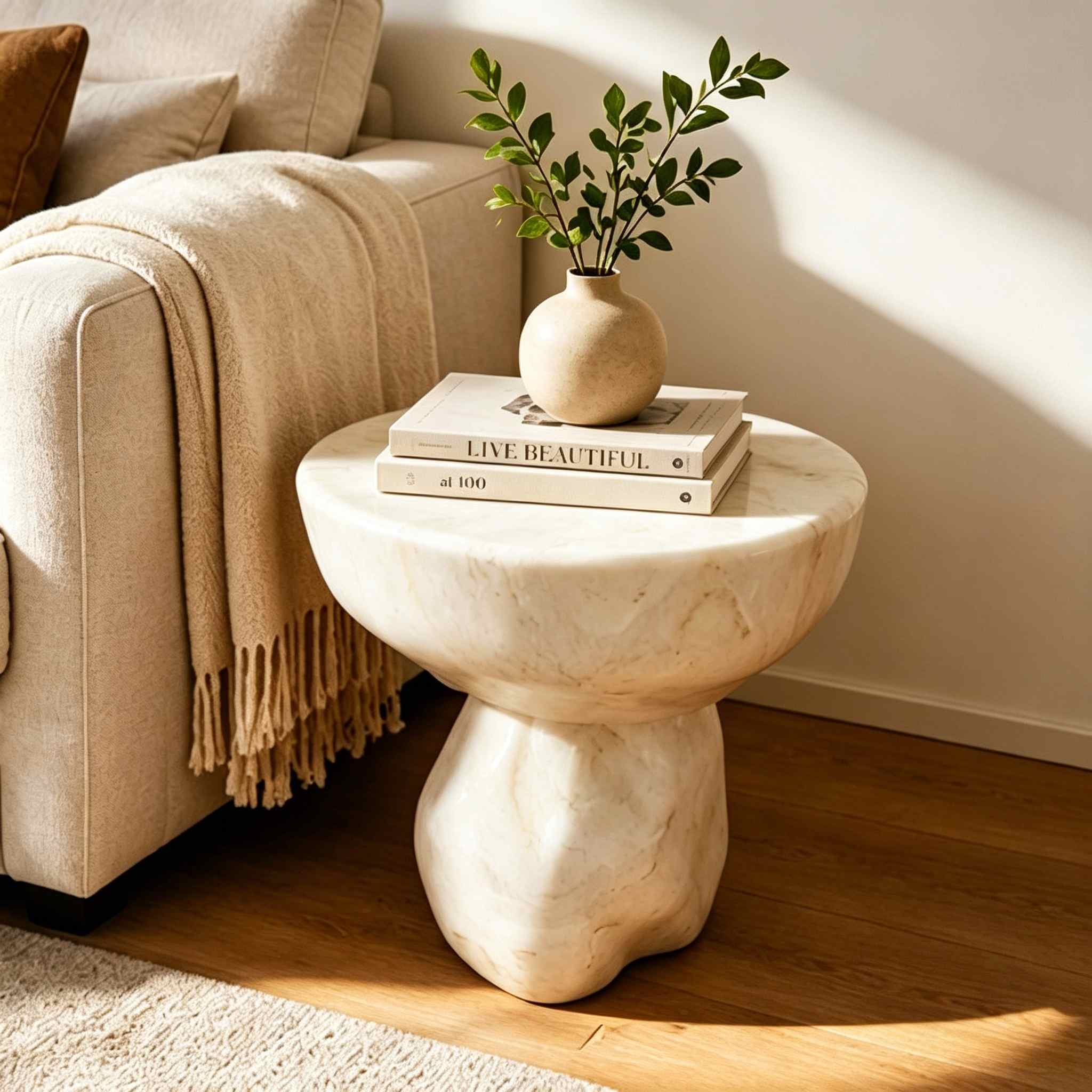 Green Marble Side Table