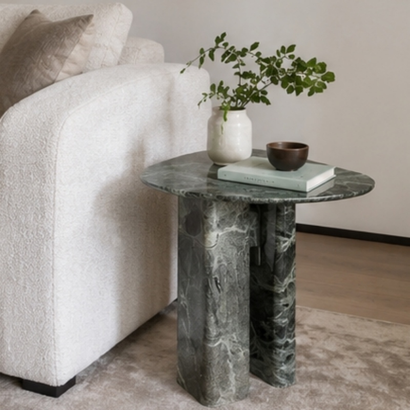 Prada Green Marble Side Table