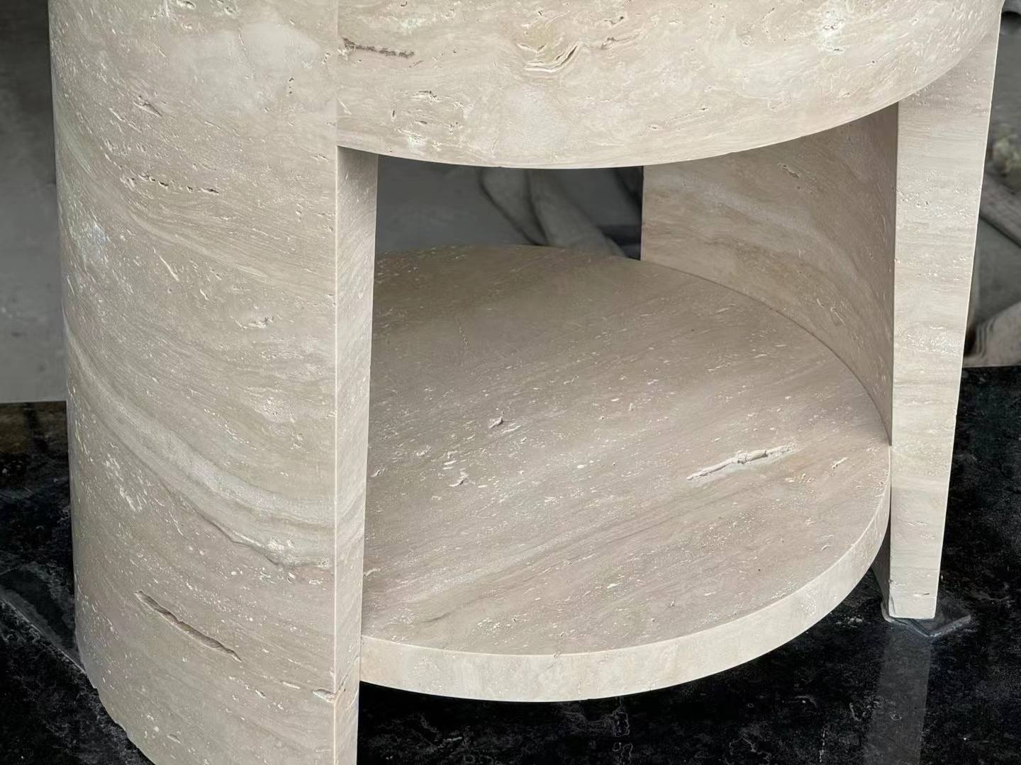 From Ivory Travertine Slab to a Sculptural Side Table